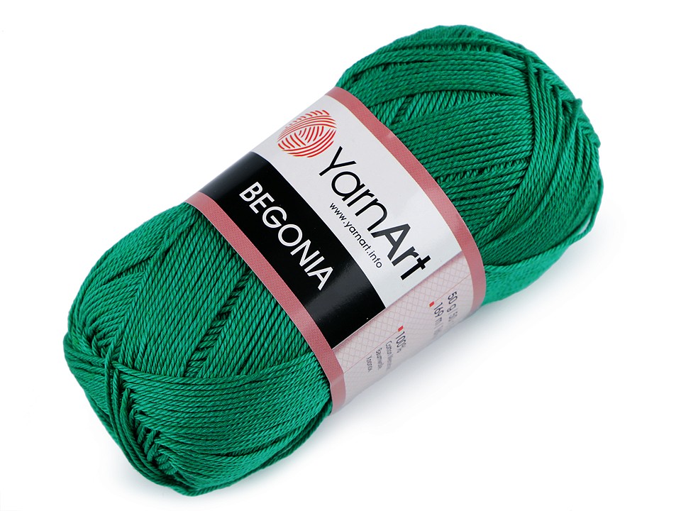 Cotton Knitting Yarn Begonia 50 g - pastel green - dark