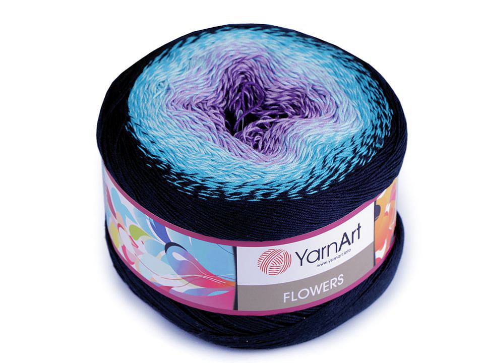 Knitting Yarn Flowers 250 g, blueberry