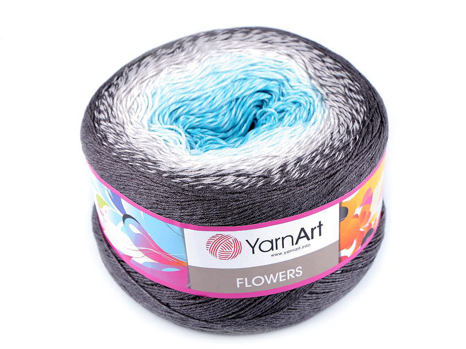 Knitting Yarn Flowers 250 g, blue azure