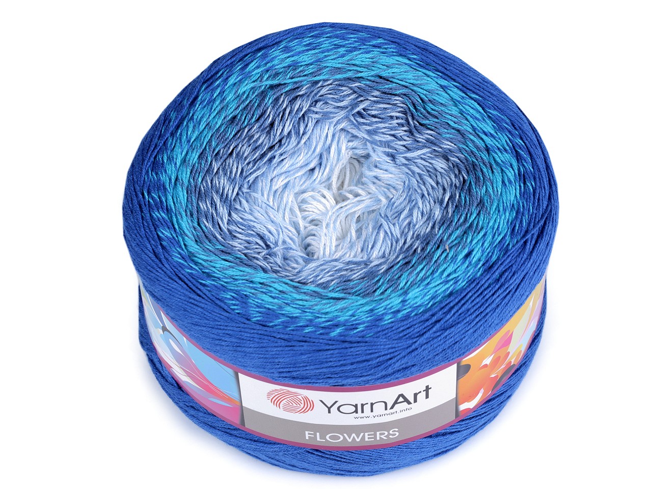 Knitting Yarn Flowers 250 g, jaspis blue ocean