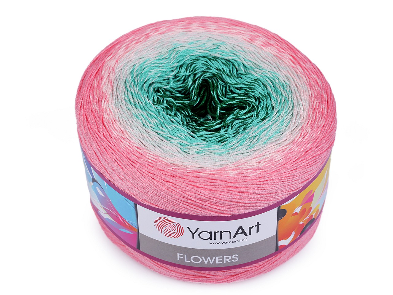 Knitting Yarn Flowers 250 g, turquoise