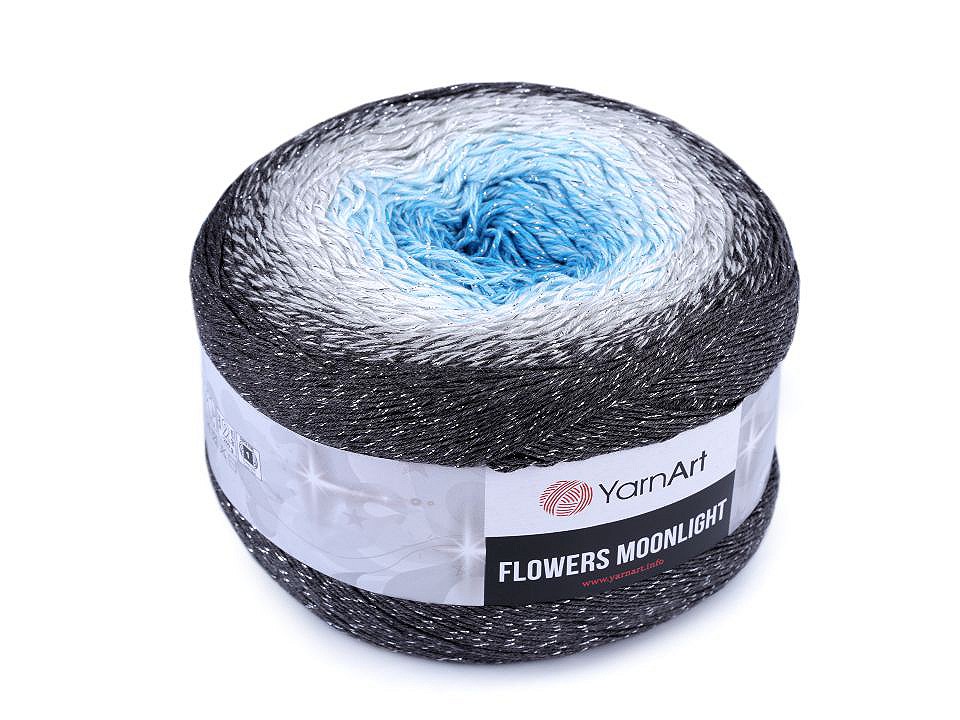 Knitting Yarn Flowers Moonlight 260 g, azure blue