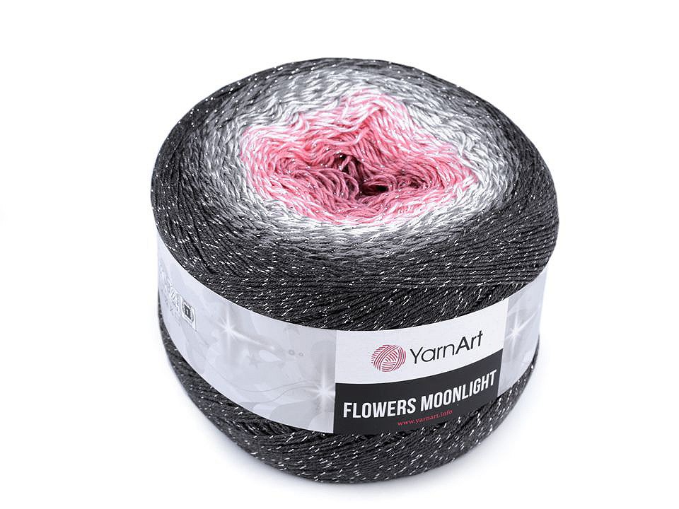 Knitting Yarn Flowers Moonlight 260 g, pink middle