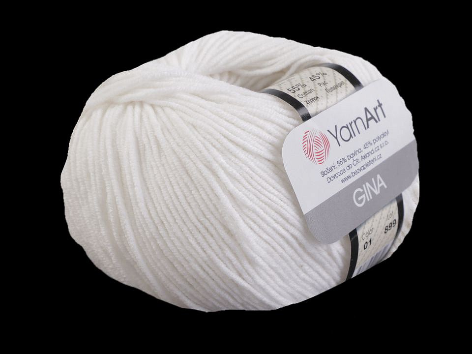 Knitting Yarn Gina / Jeans 50 g - white