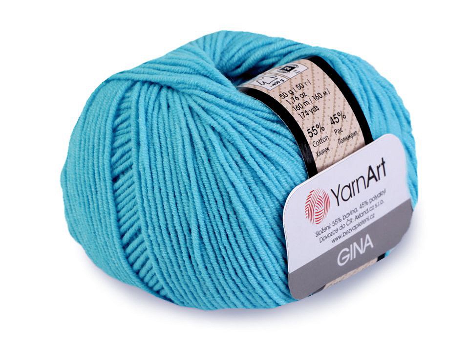 Knitting Yarn Gina / Jeans 50 g - blue azure