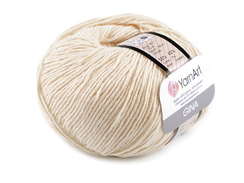 Knitting Yarn Gina / Jeans 50 g - lightbeige