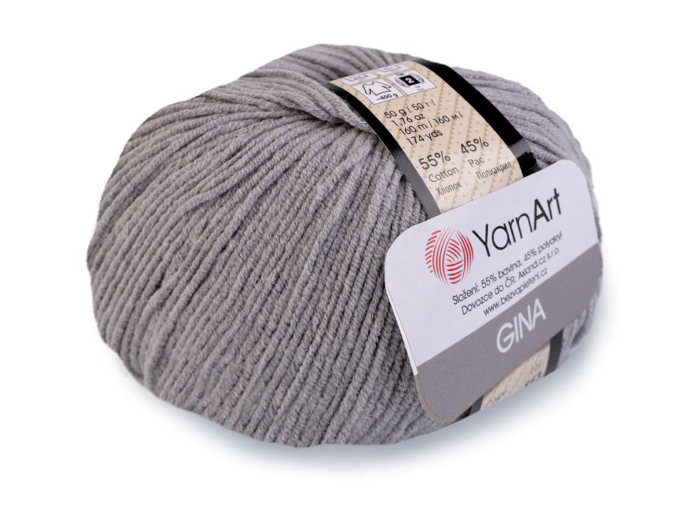 Knitting Yarn Gina / Jeans 50 g - dove grey