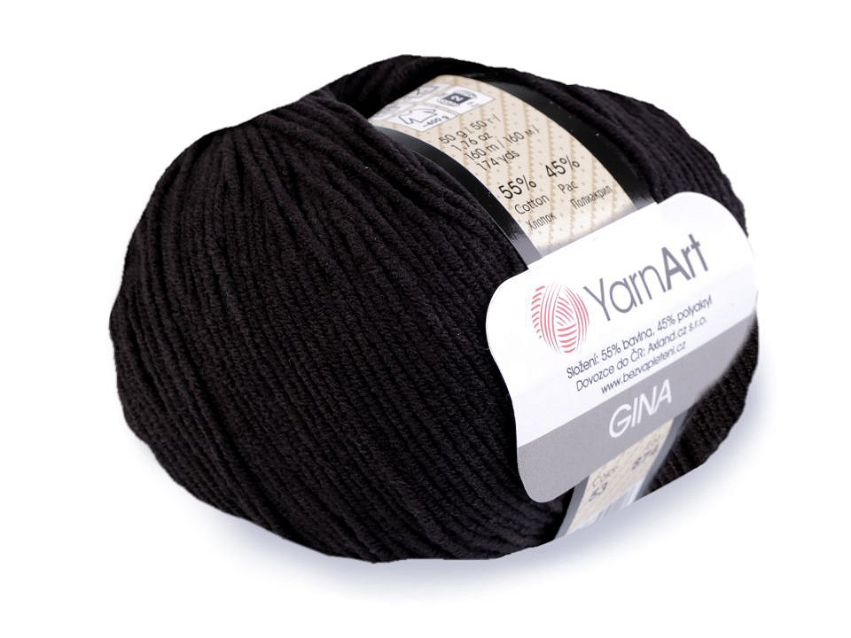 Knitting Yarn Gina / Jeans 50 g - black