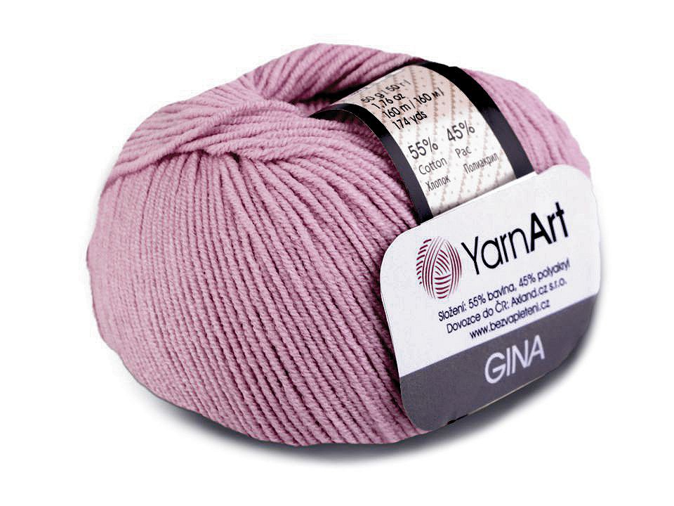 Knitting Yarn Gina / Jeans 50 g - vintage pink