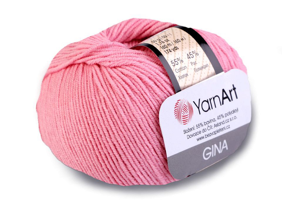 Knitting Yarn Gina / Jeans 50 g - light pink