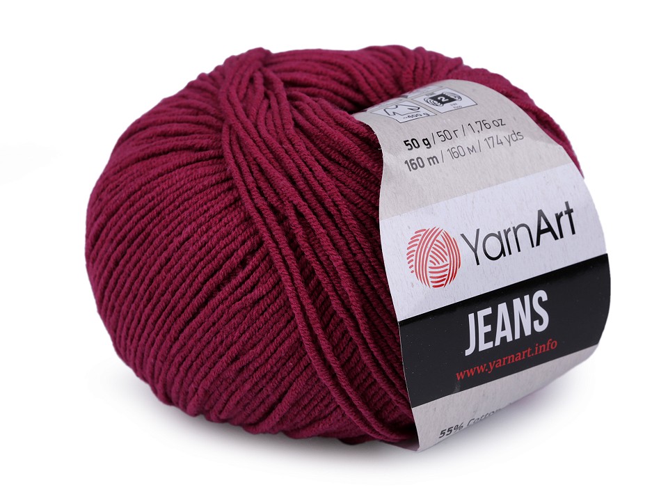 Knitting Yarn Gina / Jeans 50 g - raspberry - dark