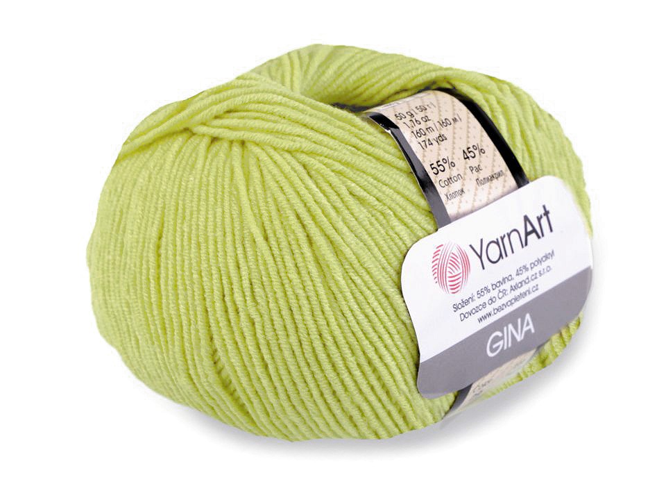 Knitting Yarn Gina / Jeans 50 g - lightgreen