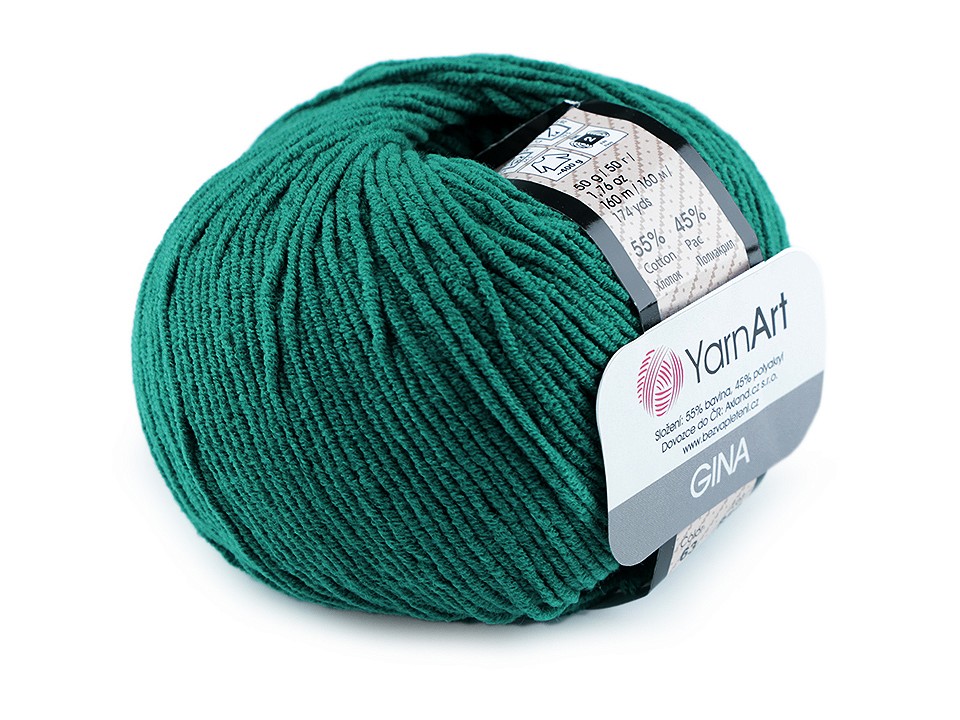 Knitting Yarn Gina / Jeans 50 g - dark green