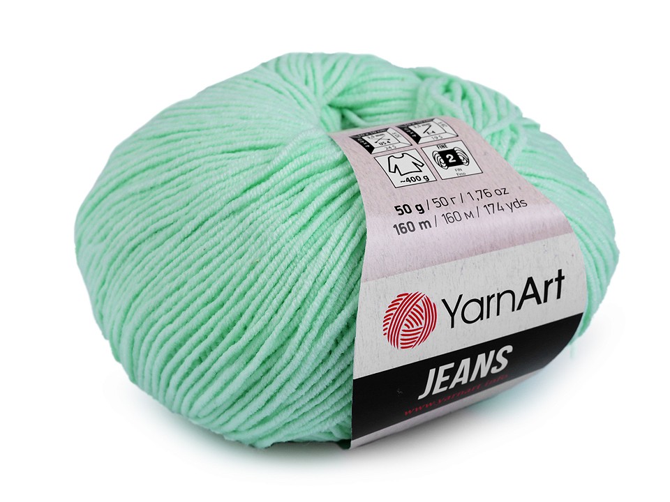 Knitting Yarn Gina / Jeans 50 g - mint