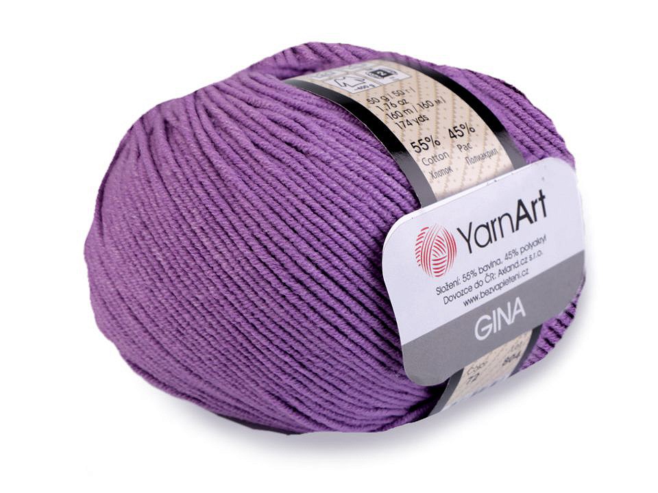 Knitting Yarn Gina / Jeans 50 g - violet