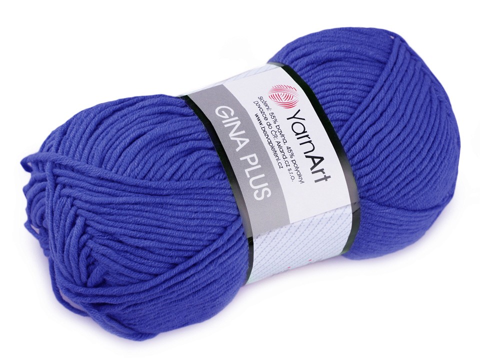 Knitting Yarn Gina / Jeans Plus 100 g - cobalt blue