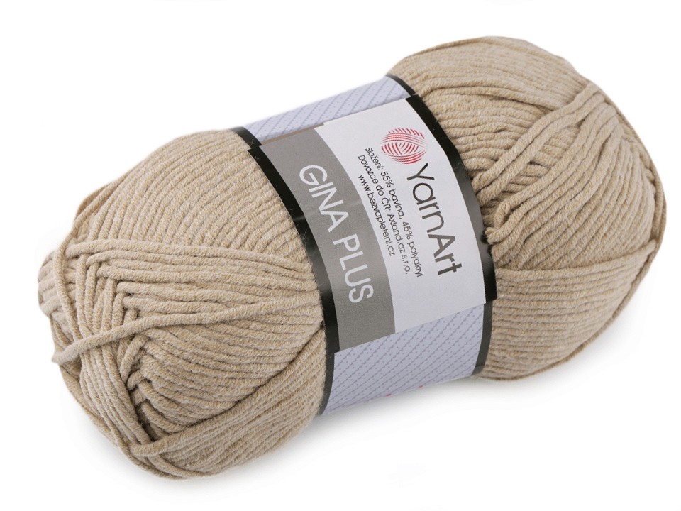 Knitting Yarn Gina / Jeans Plus 100 g - beige