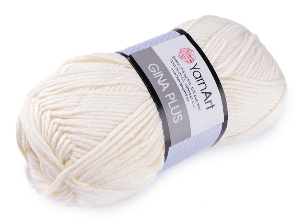 Knitting Yarn Gina / Jeans Plus 100 g - creamy light