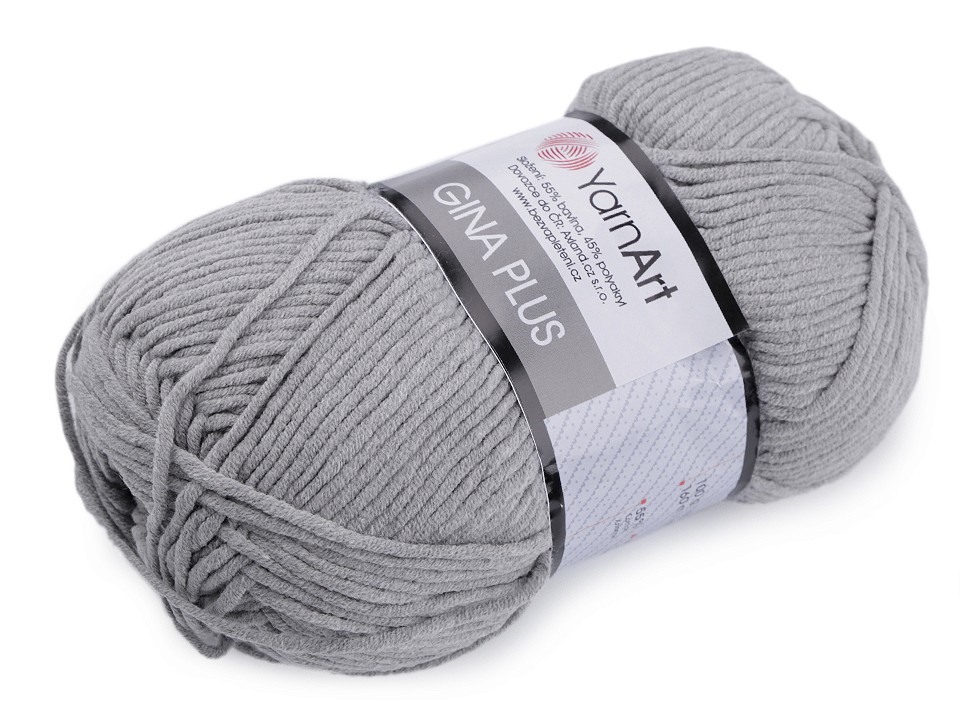 Knitting Yarn Gina / Jeans Plus 100 g - lightgrey