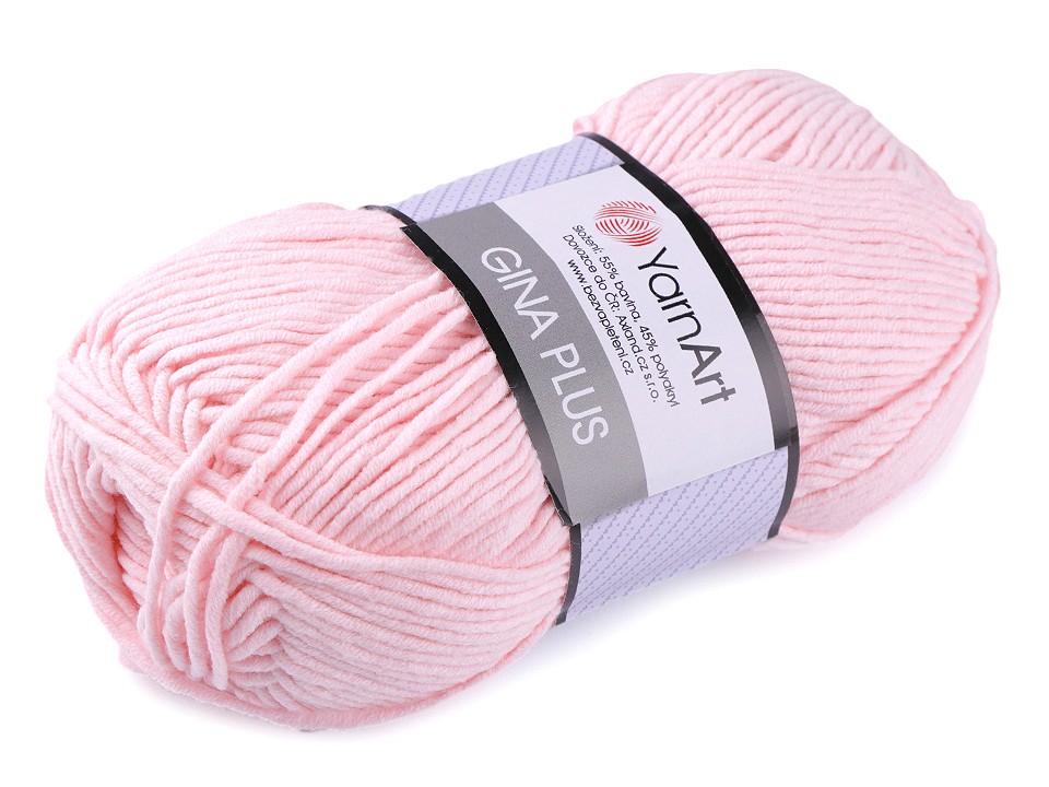 Knitting Yarn Gina / Jeans Plus 100 g - pale pink