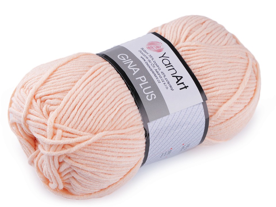 Knitting Yarn Gina / Jeans Plus 100 g - salmon