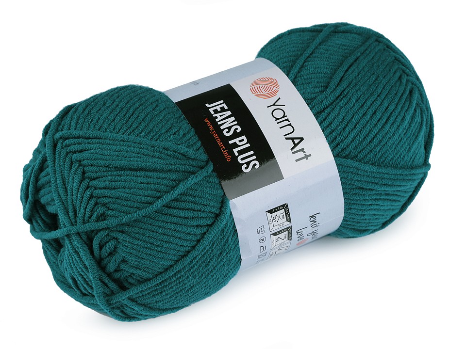 Knitting Yarn Gina / Jeans Plus 100 g - emerald green