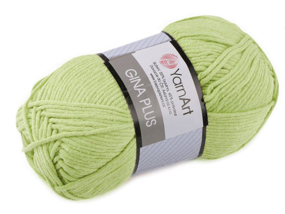 Knitting Yarn Gina / Jeans Plus 100 g - lime green