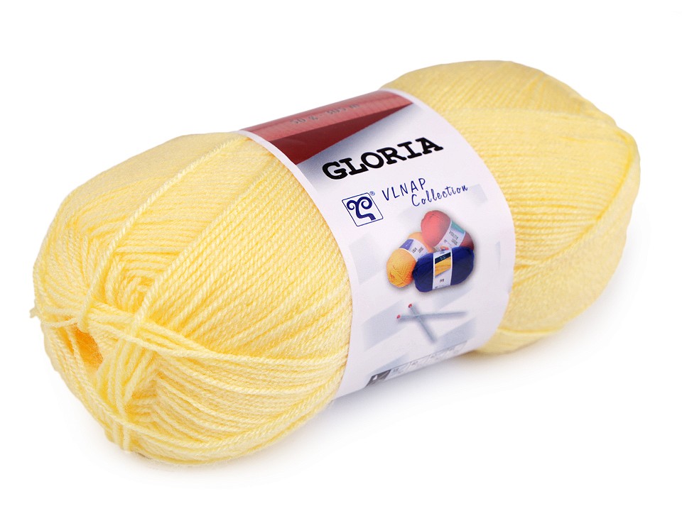 Knitting Yarn Gloria 50 g - white yellow