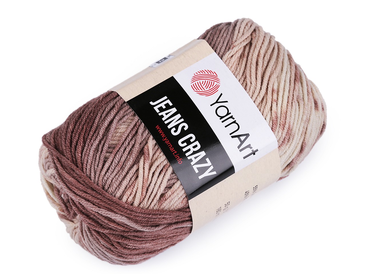 Knitting yarn Jeans Crazy 50 g, darkbeige