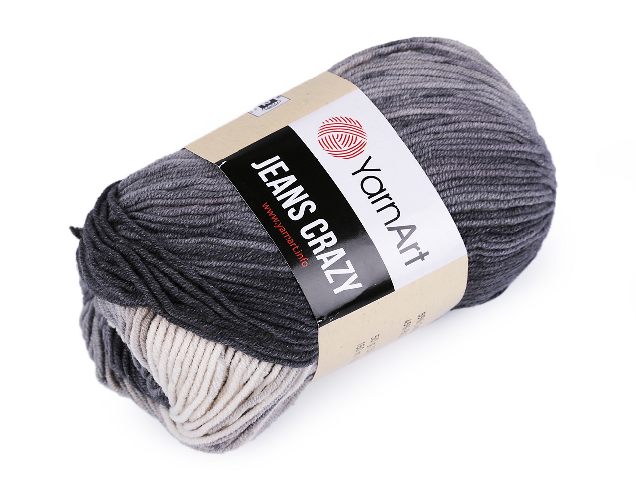 Knitting yarn Jeans Crazy 50 g, grey