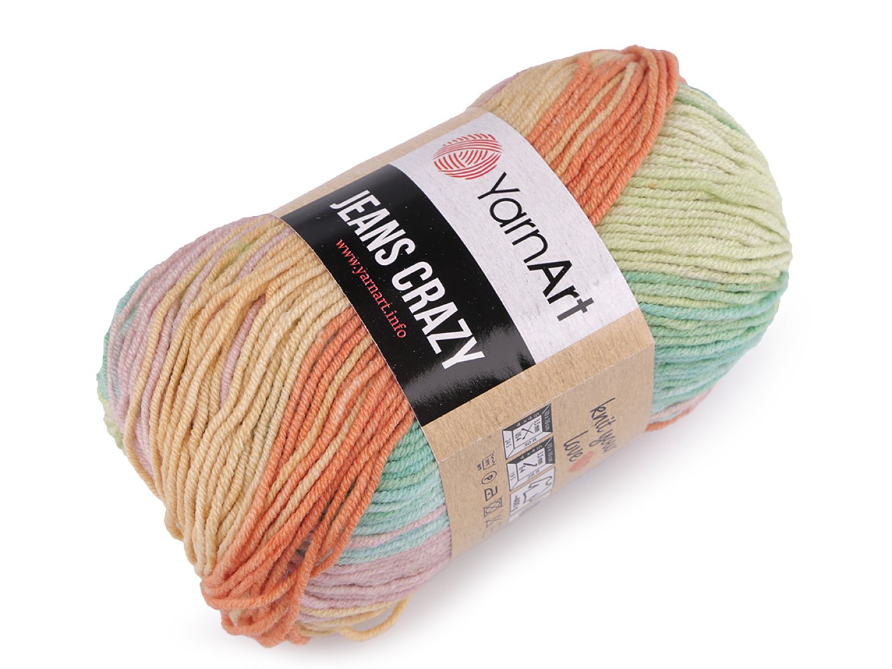 Knitting yarn Jeans Crazy 50 g, green