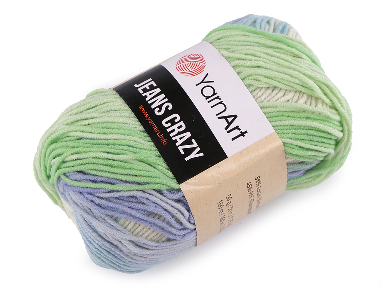 Knitting yarn Jeans Crazy 50 g, lig.pastel green