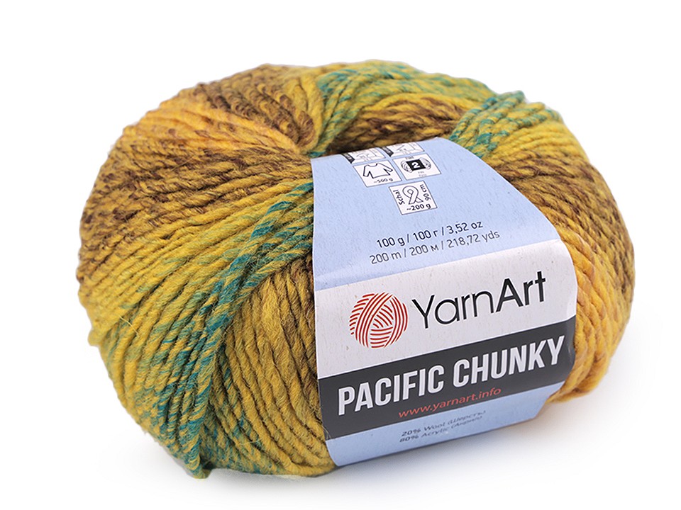 Knitting Yarn Pacific Chunky 100 g, mustard