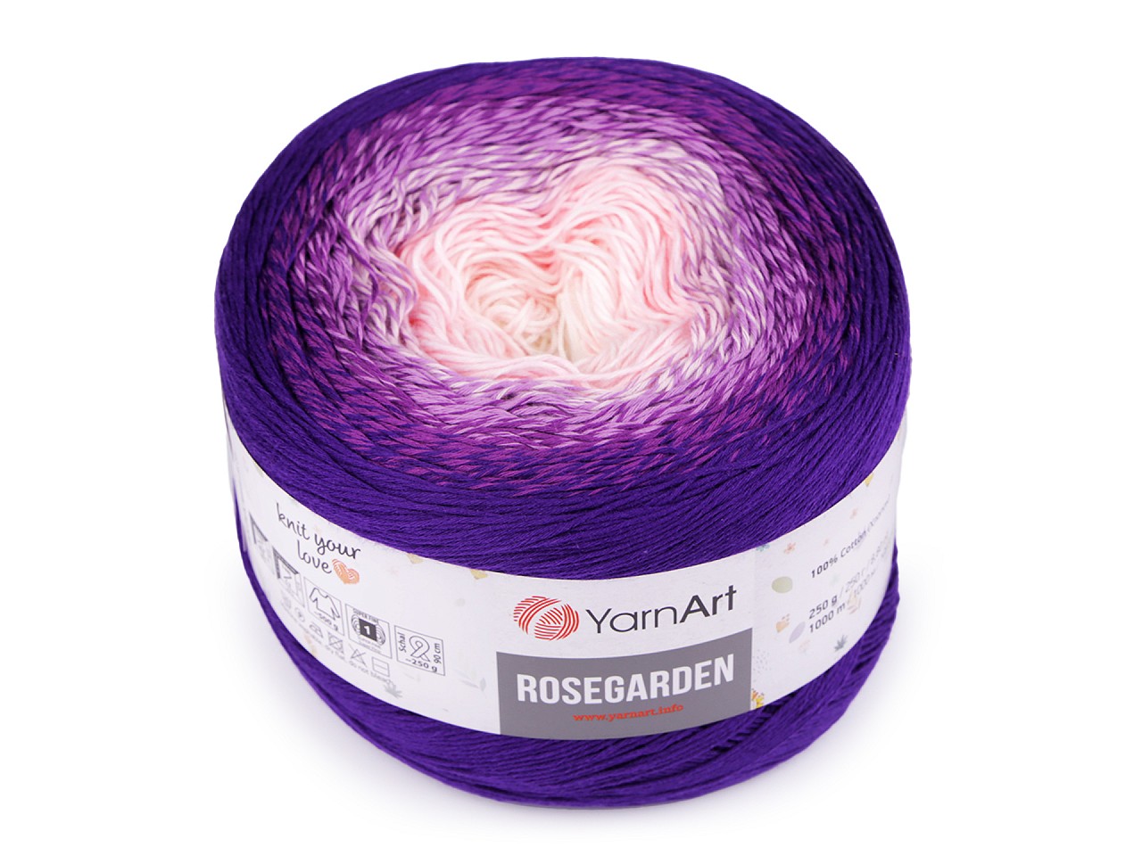 Cotton Knitting Yarn Rosegarden 250 g, blueberry