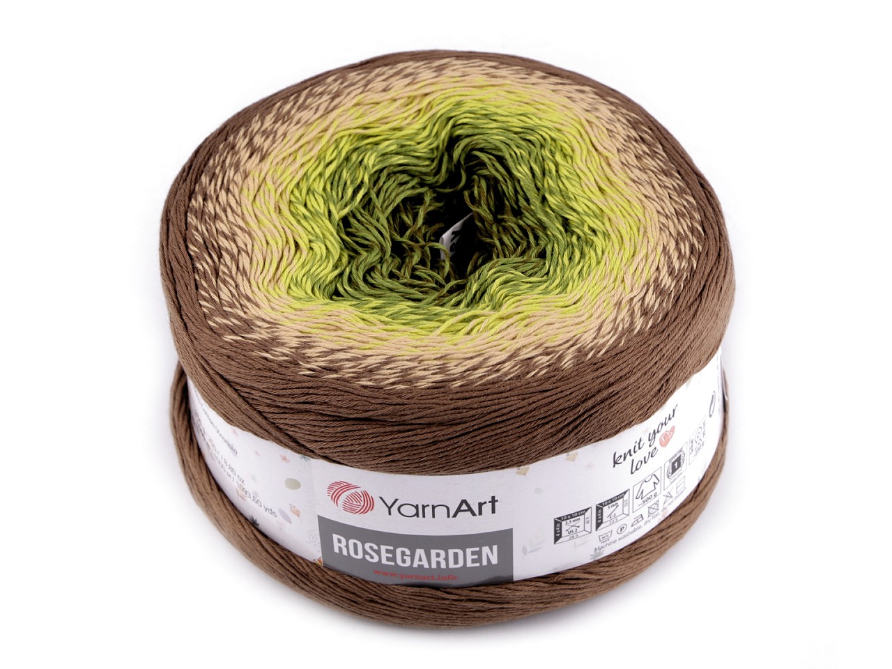 Cotton Knitting Yarn Rosegarden 250 g, brown