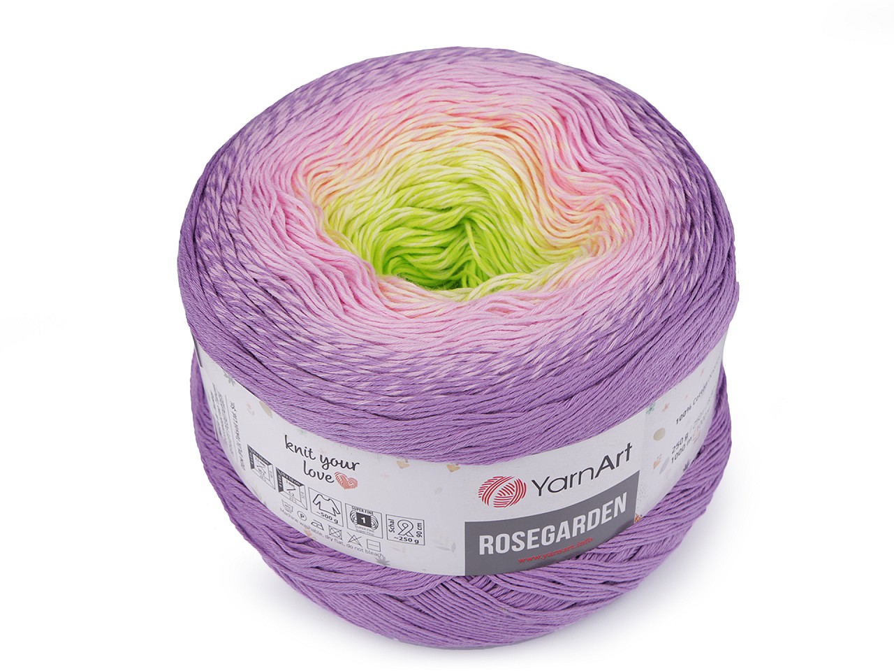 Cotton Knitting Yarn Rosegarden 250 g, violet lilac