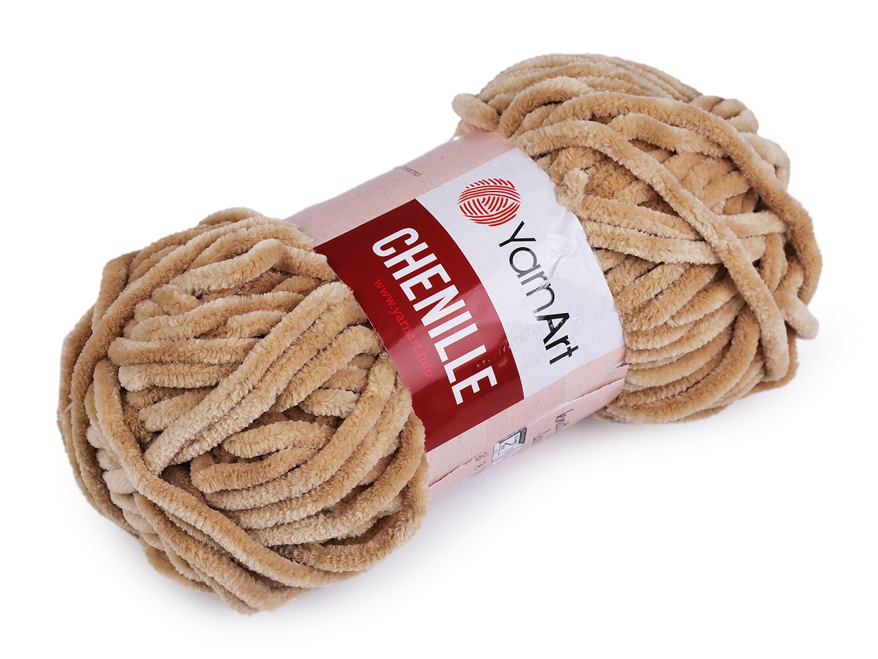 Knitting Yarn 100 g Chenille, beige camel