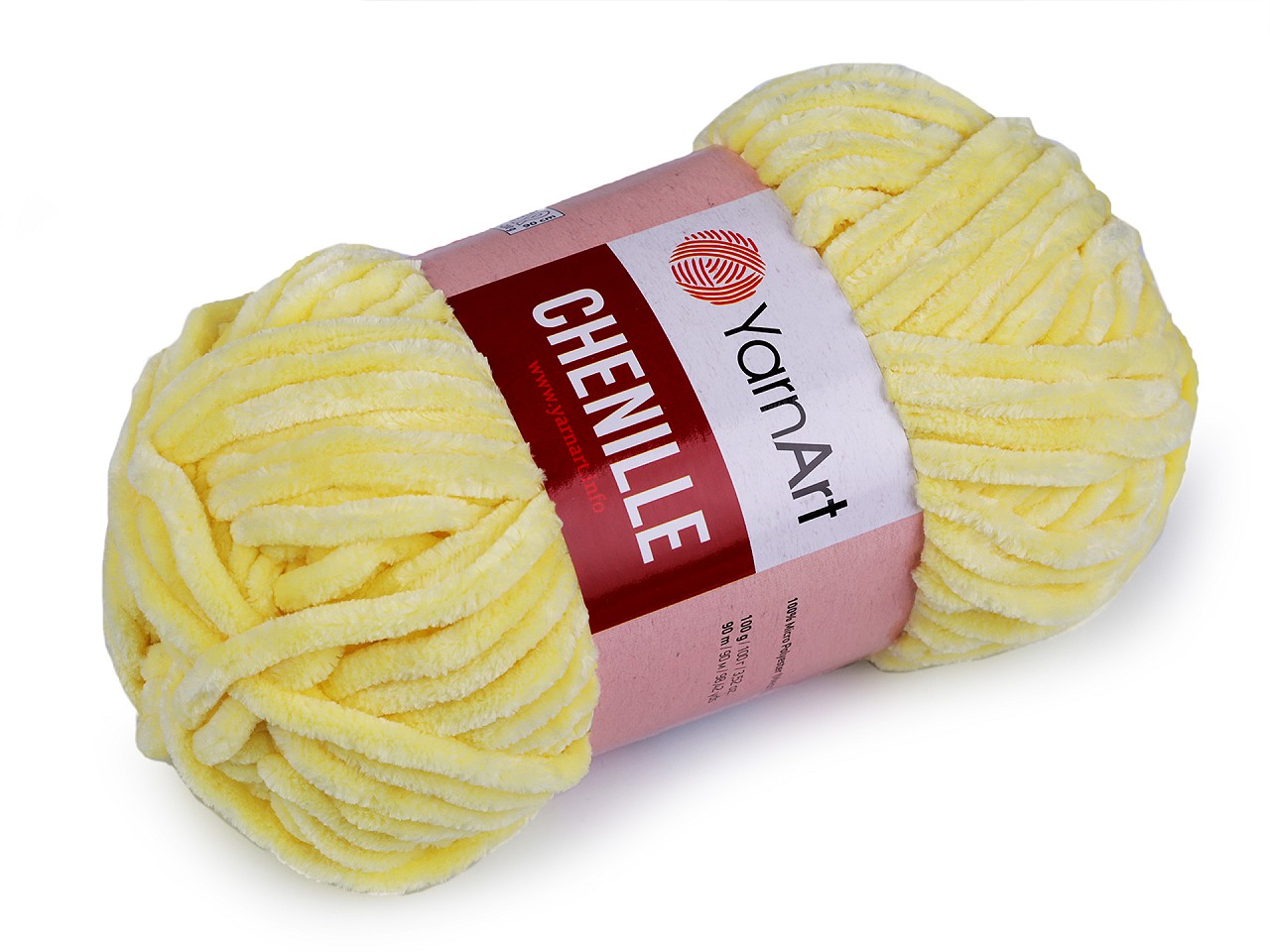 Knitting Yarn 100 g Chenille, white yellow