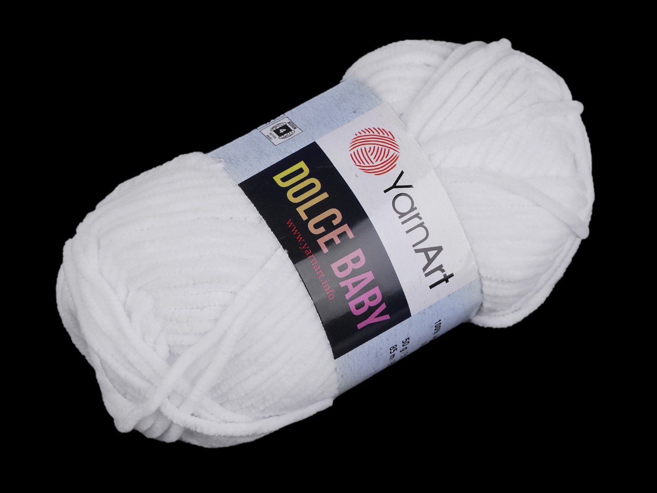 Knitting Chenille Yarn Dolce Baby 50 g, white