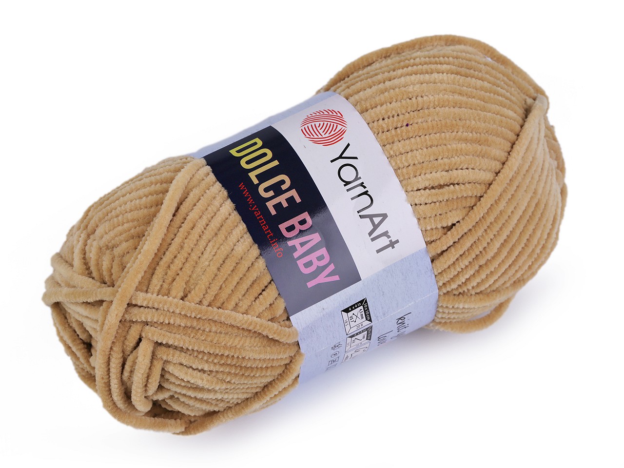 Knitting Chenille Yarn Dolce Baby 50 g, beige