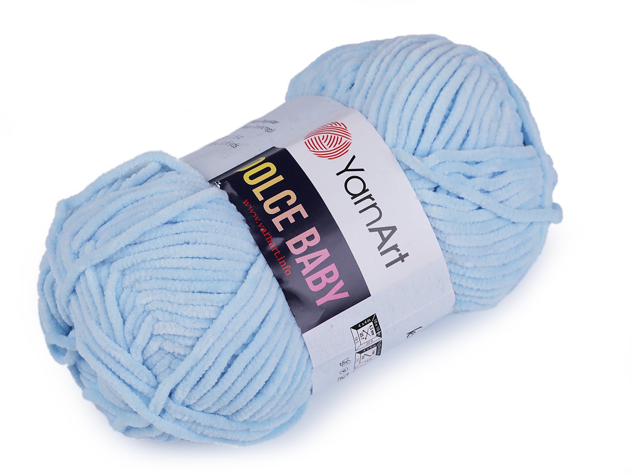 Knitting Chenille Yarn Dolce Baby 50 g, blue ice