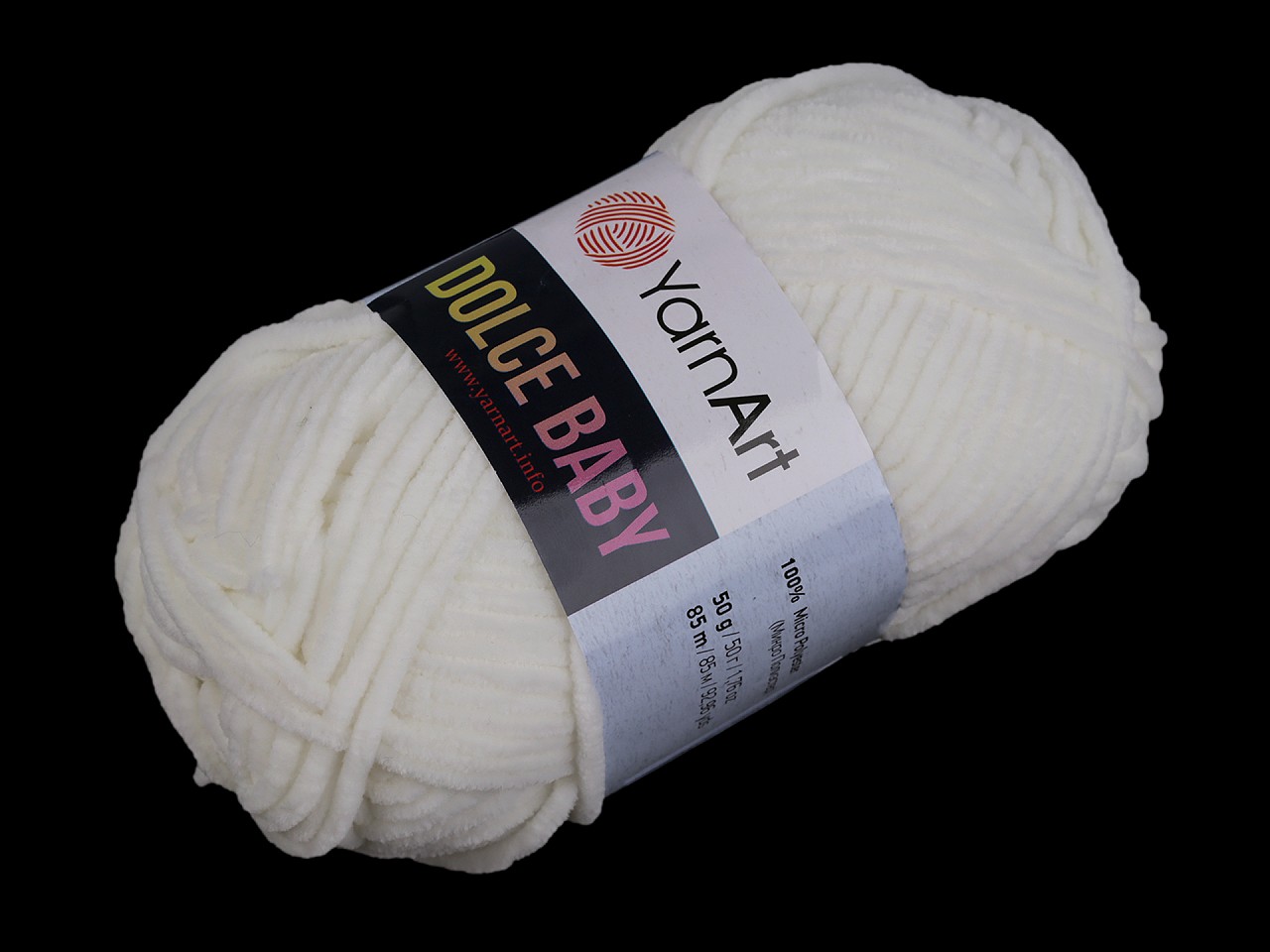 Knitting Chenille Yarn Dolce Baby 50 g, cream lightest