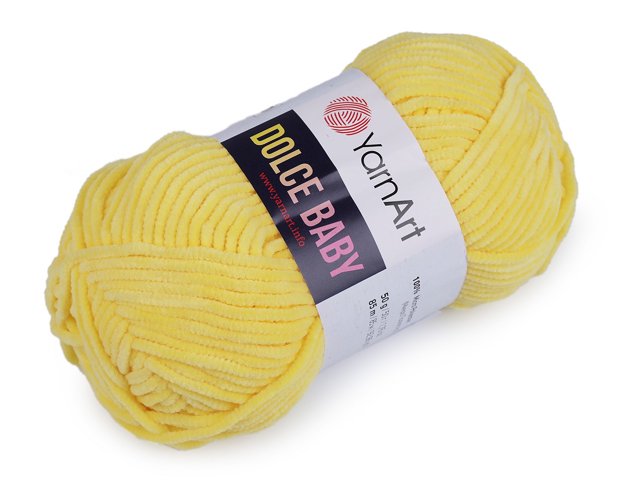 Knitting Chenille Yarn Dolce Baby 50 g, yellow