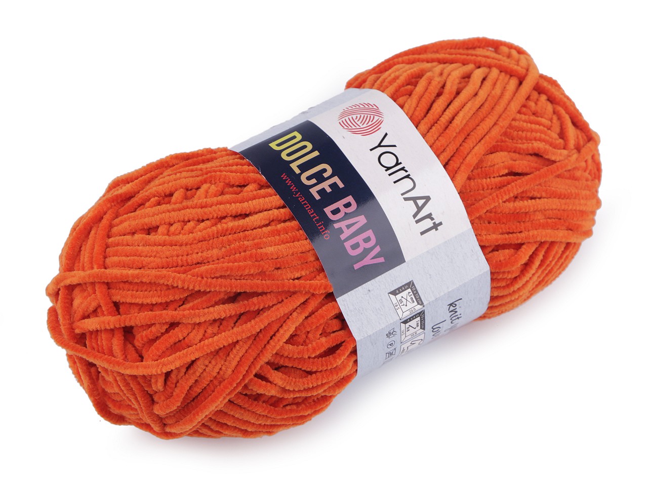 Knitting Chenille Yarn Dolce Baby 50 g, darkorange