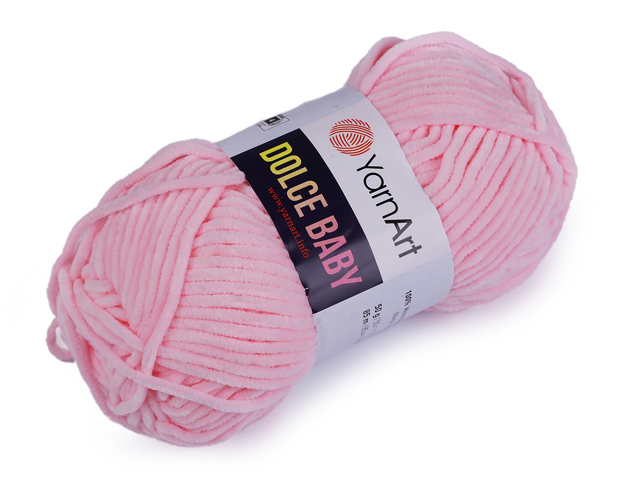 Knitting Chenille Yarn Dolce Baby 50 g, light pink