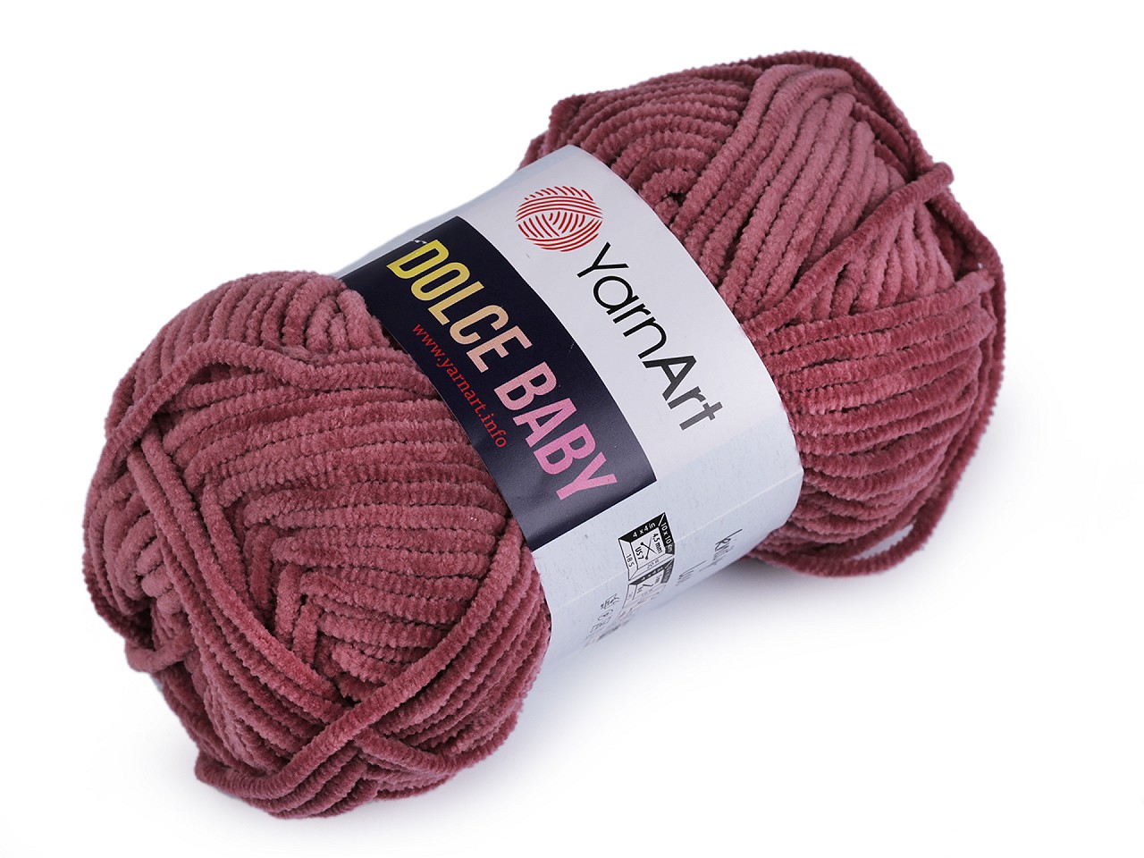 Knitting Chenille Yarn Dolce Baby 50 g, vintage pink