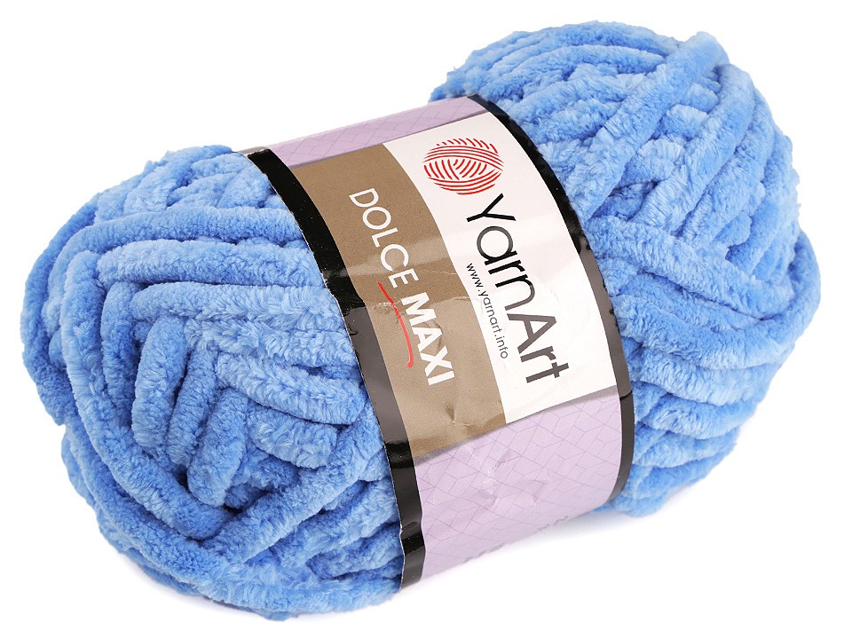 Chenille Knitting Yarn Dolce Maxi 200 g, baby blue