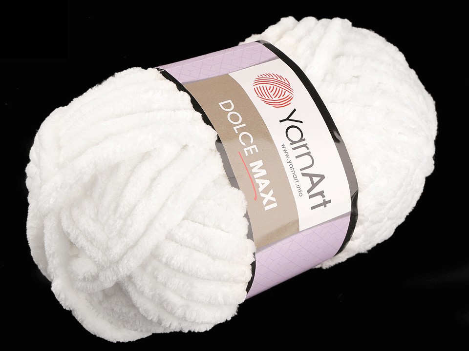 Chenille Knitting Yarn Dolce Maxi 200 g, cream lightest