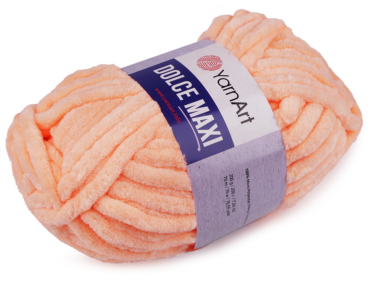 Chenille Knitting Yarn Dolce Maxi 200 g, orange