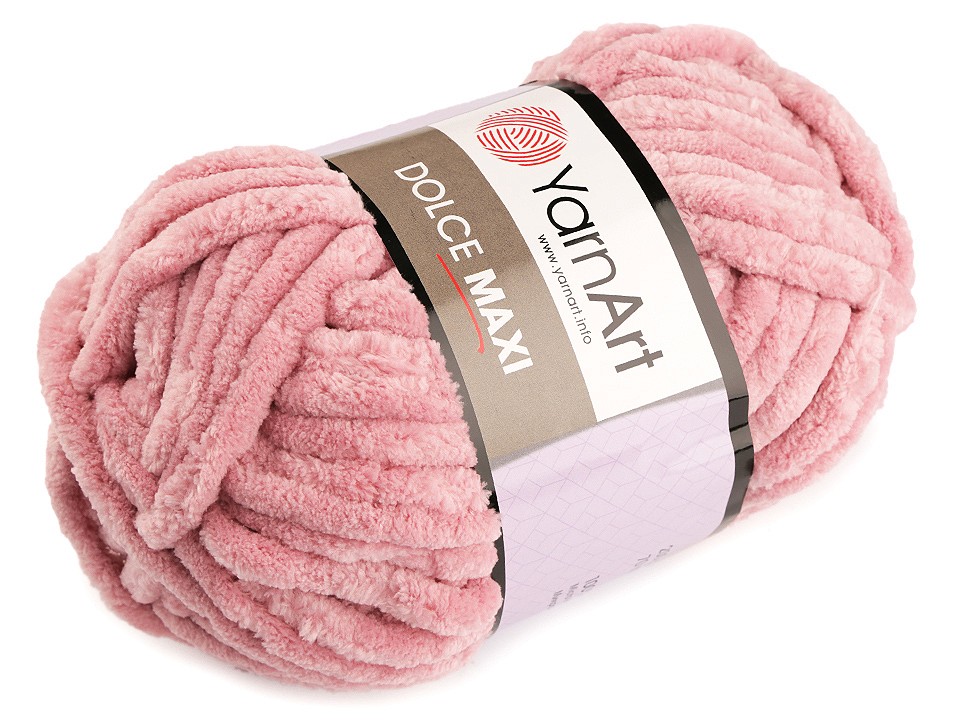 Chenille Knitting Yarn Dolce Maxi 200 g, vintage pink